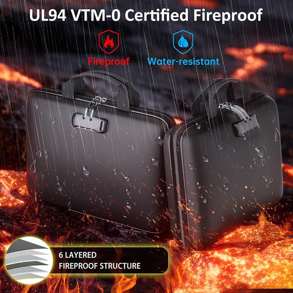 Fire Safe Document - Огнестойкий ящик-органайзер для документов с замком
